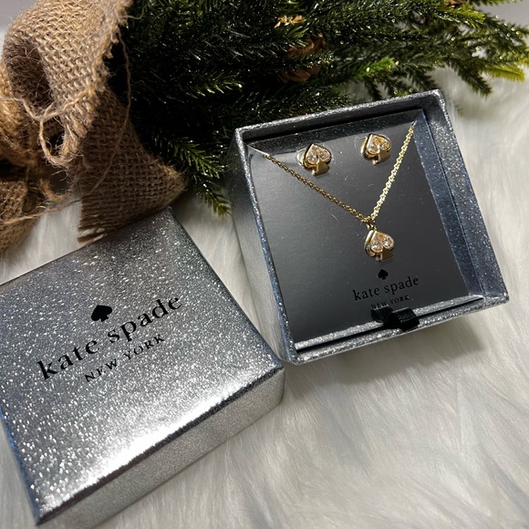 NIB. Kate Spade earrings & necklace set. Gold tone. - Picture 5 of 5